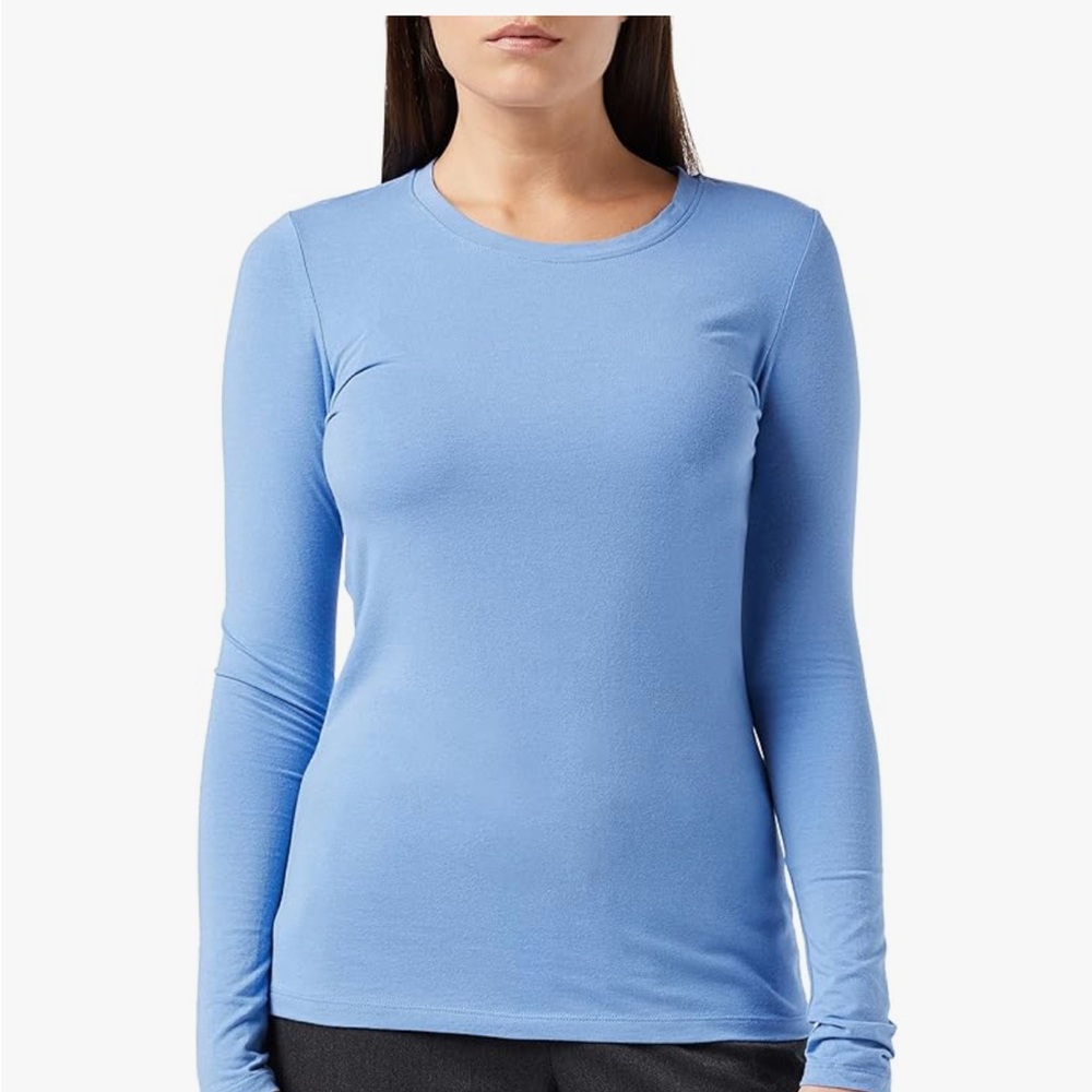 Amazon Essentials Women's Light Blue Long Sleeve Tee